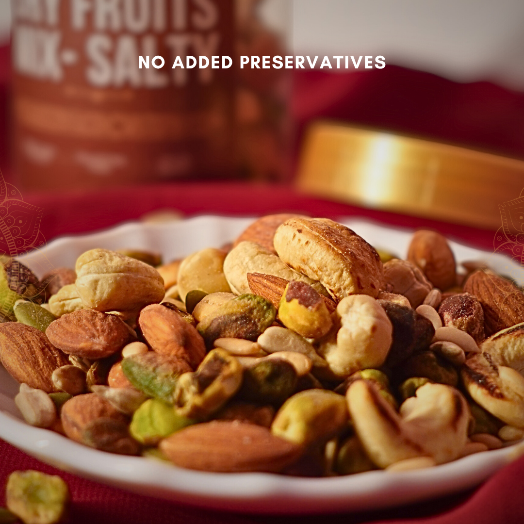 Assorted nuts in a bowl with a blurred background

